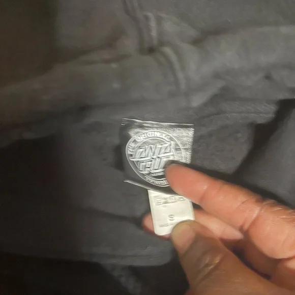 Santa Cruz Hoodie Men's Small Psychedelic Dot Logo Black Pullover - Picture 3 of 4